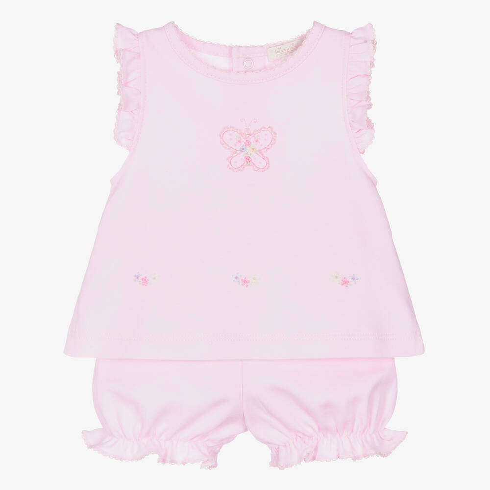 Kissy Kissy Babies' Girls Pink Cotton Butterfly Flutters Shorts Set