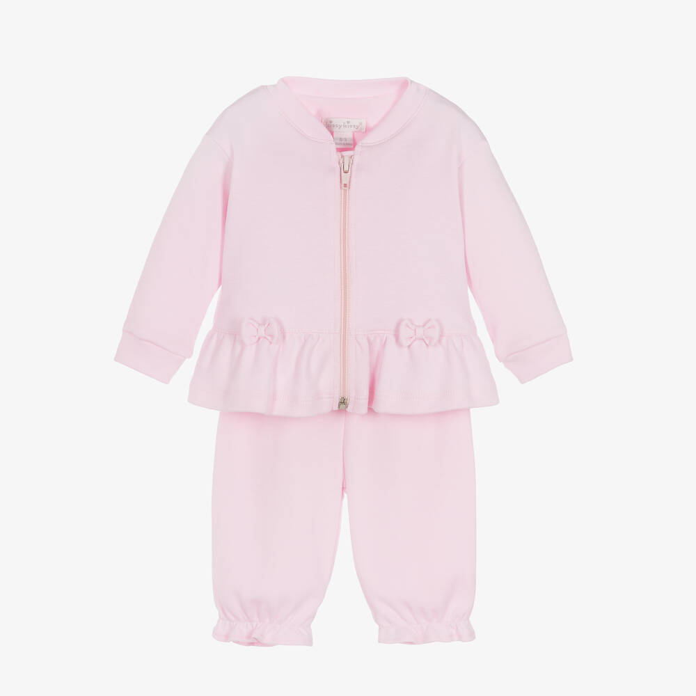 Kissy Kissy - Girls Pink Cotton Swan Sanctuary Trouser Set | Childrensalon