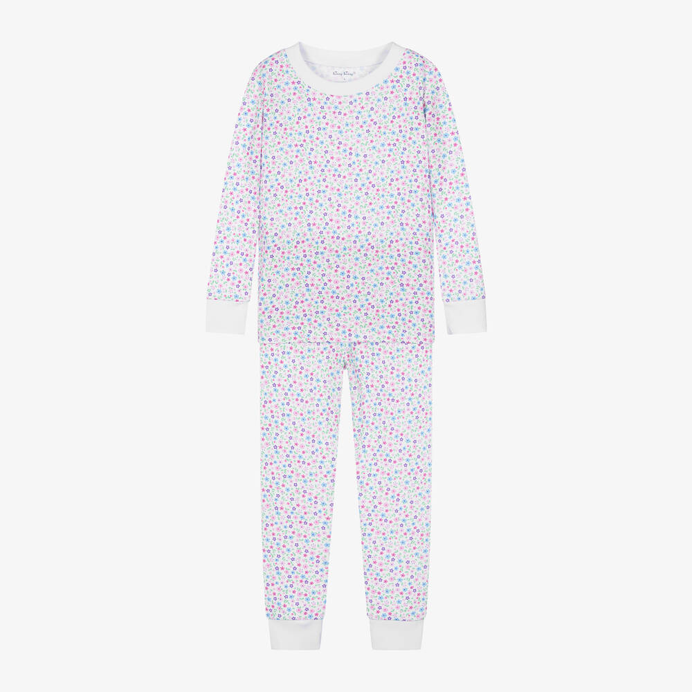 Kissy Kissy - Girls Pink Floral Pima Cotton Pyjamas | Childrensalon