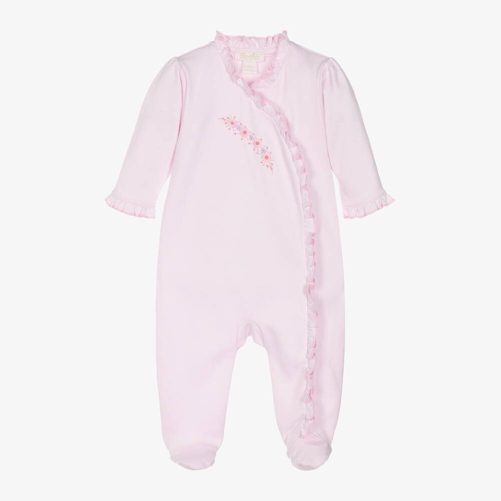 Kissy Kissy - Girls Pink Pima Cotton Fall Swag Babygrow | Childrensalon