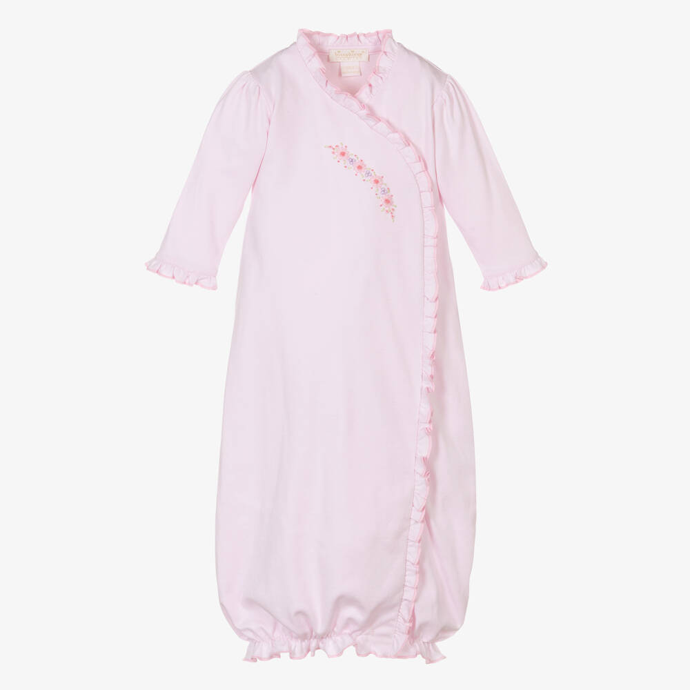 Kissy Kissy - Girls Pink Pima Cotton Fall Swag Day Gown | Childrensalon