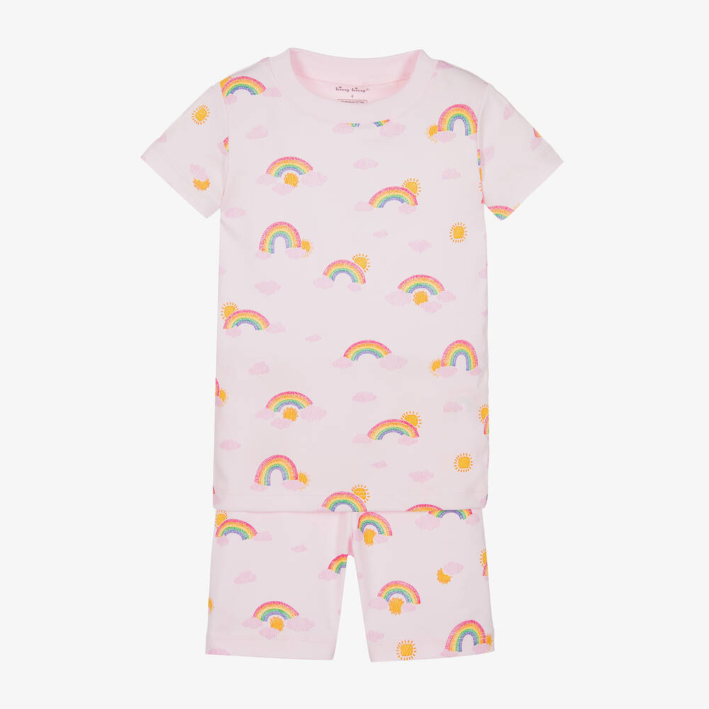 Kissy Kissy - Pyjama rose en coton Pima arc-en-ciel fille | Childrensalon