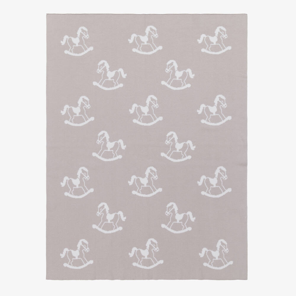 Kissy Kissy - Couverture grise en coton (90 cm) | Childrensalon