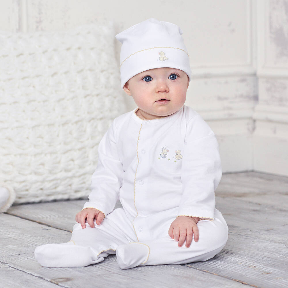 Feltman Brothers Smocked Christening Gown & Bonnet with Pearl Details – By  George Baby 732-939-1135