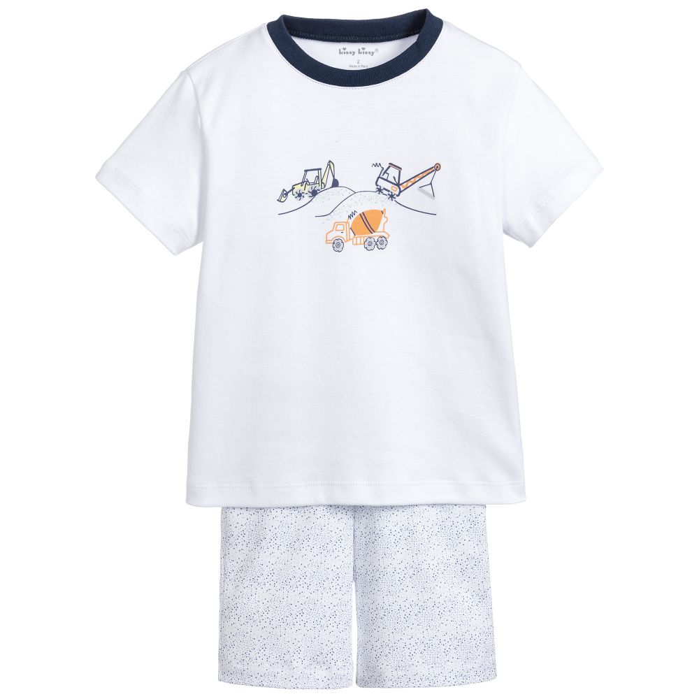 Kissy Kissy Babies' Boys Pima Cotton Short Pyjamas In White