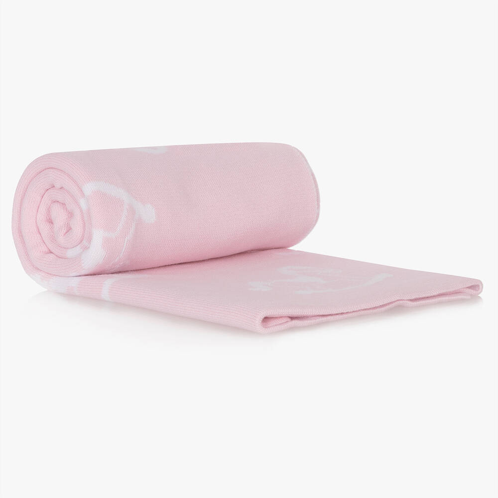 Kissy Kissy - Pink Cotton Blanket (90cm) | Childrensalon