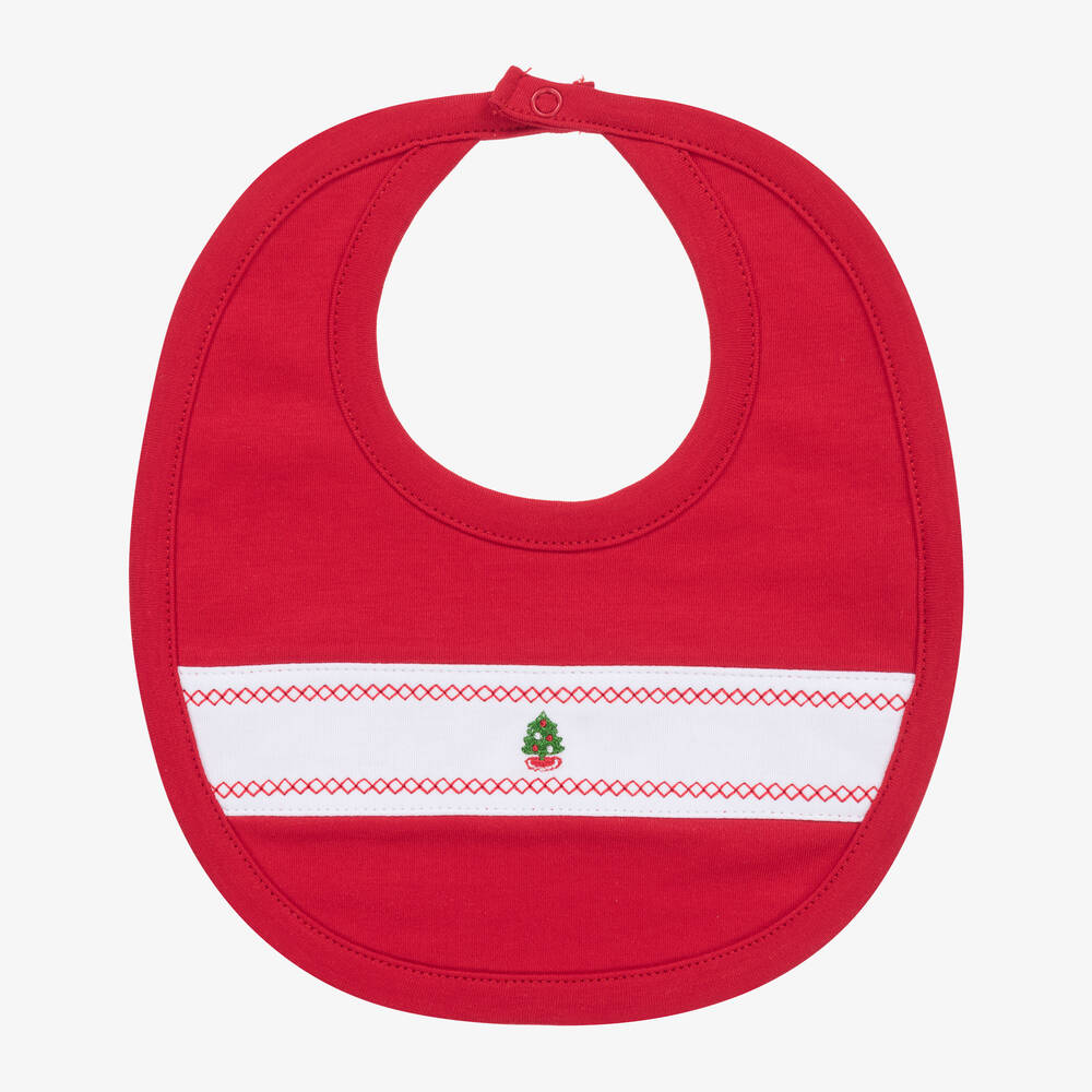 Kissy Kissy - Red Cotton Classic First Holiday Bib | Childrensalon