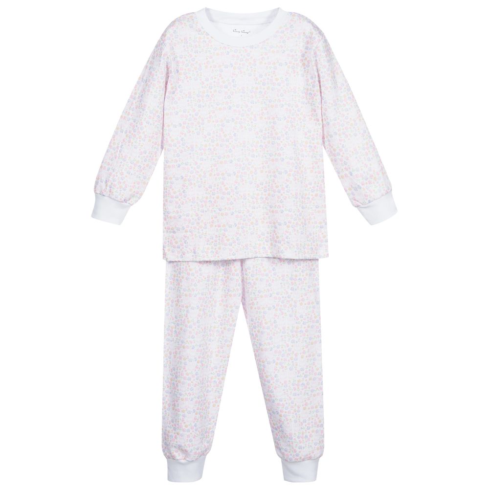Kissy Kissy Babies' Girls White Bunnies Pima Pyjamas In Pink