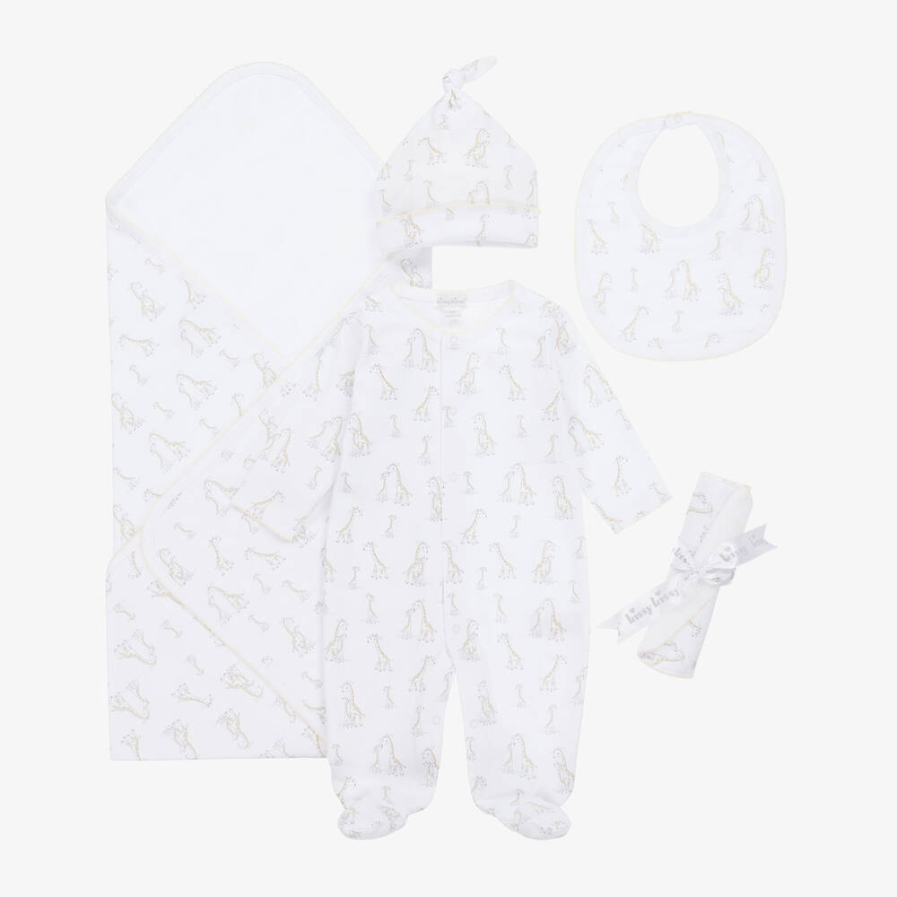 Kissy Kissy - Подарочный комплект детской одежды из хлопка пима с жирафами | Childrensalon