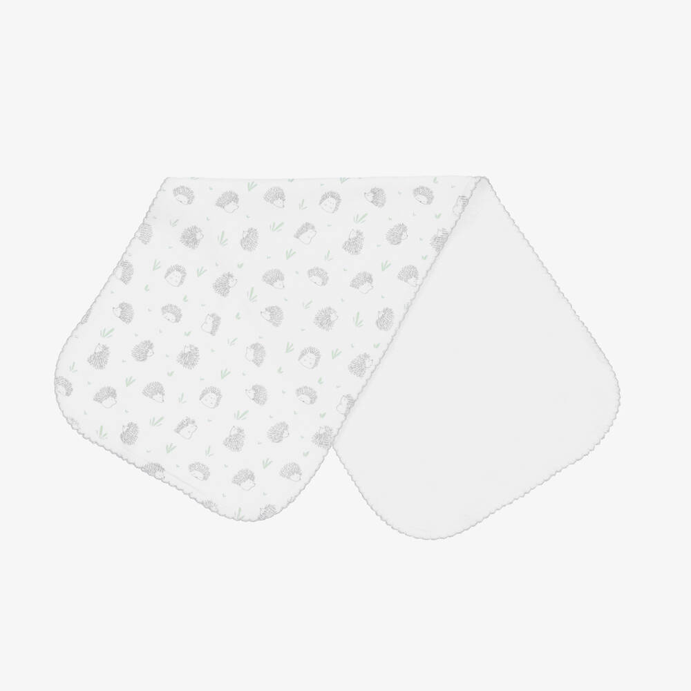 Kissy Kissy - White Hedgehog Heyday Burp Cloth (47cm) | Childrensalon