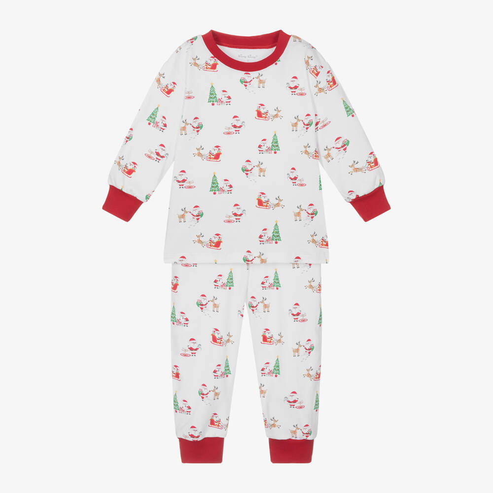 Kissy Kissy - White Pima Cotton Christmas Magic Pyjamas | Childrensalon