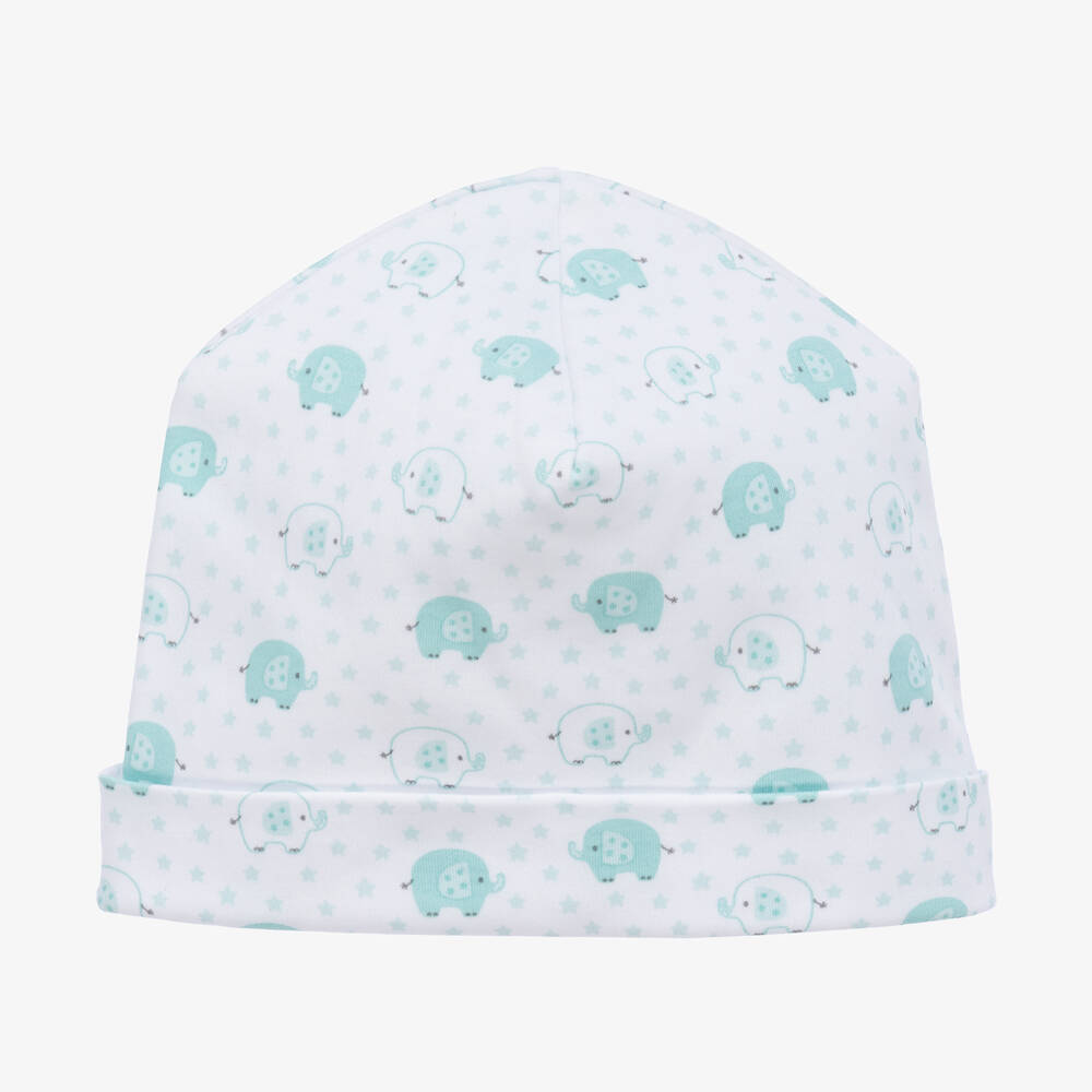 Shop Kissy Kissy White Starstruck Elephants Pima Cotton Layette Hat