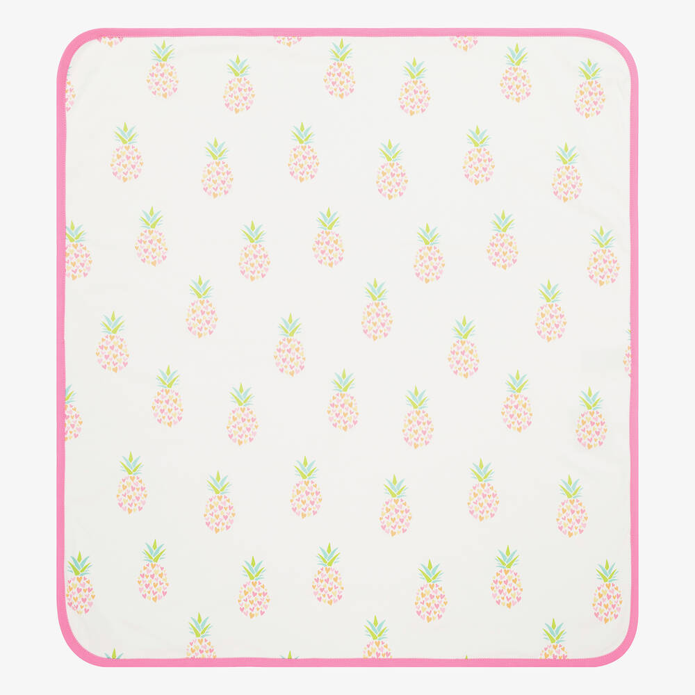 Kissy Love - Girls Ivory Fancy Pineapples Blanket (73cm) | Childrensalon