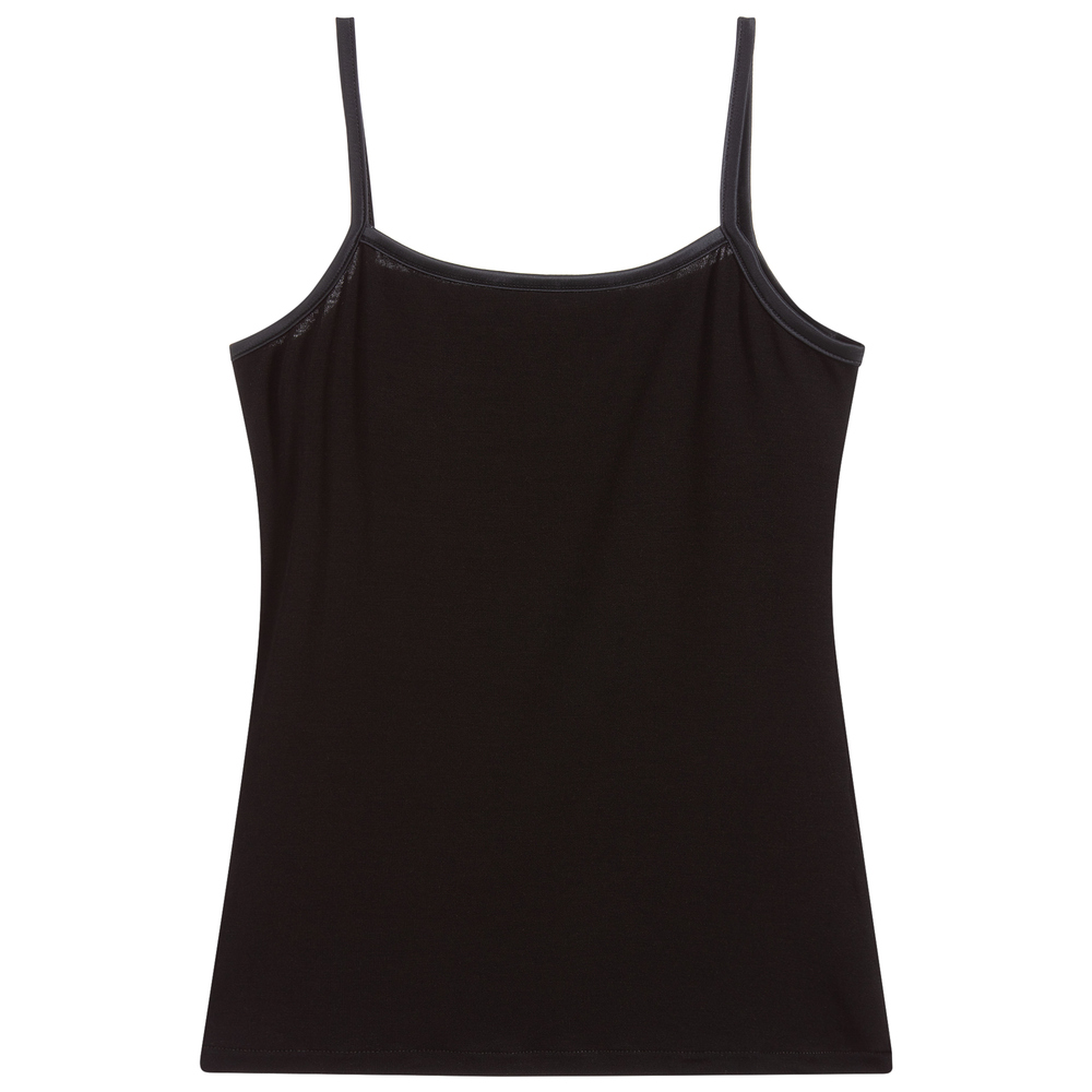 La Perla - Girls Black Modal Vest Top | Childrensalon