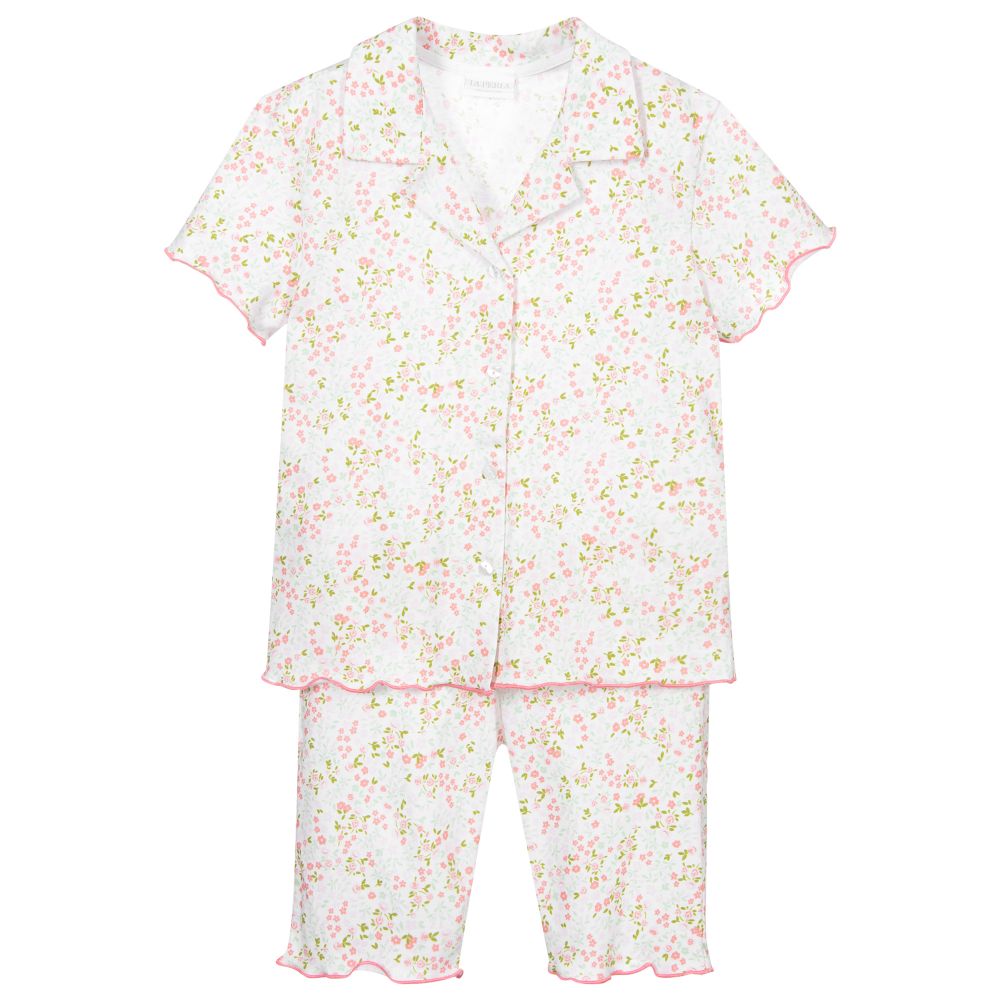 La Perla Kids' Girls Pink Floral Cotton Pyjamas