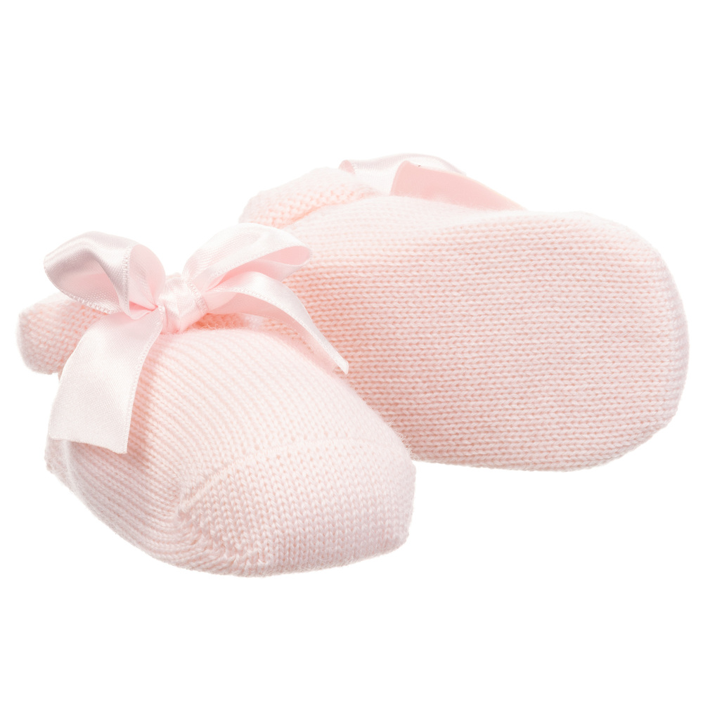 La Perla - Pink Wool Booties & Headband | Childrensalon