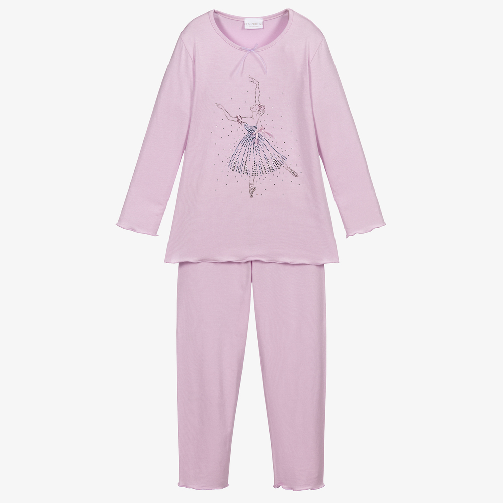 La Perla Babies' Girls Purple Modal Jersey Pyjamas