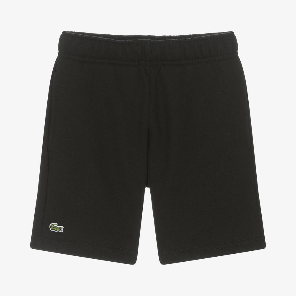 Lacoste - Black Cotton Crocodile Shorts | Childrensalon