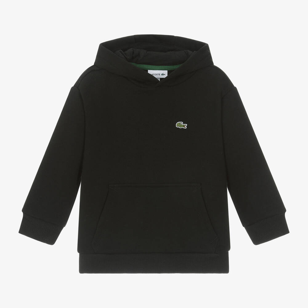 Lacoste - Black Organic Cotton Hoodie | Childrensalon