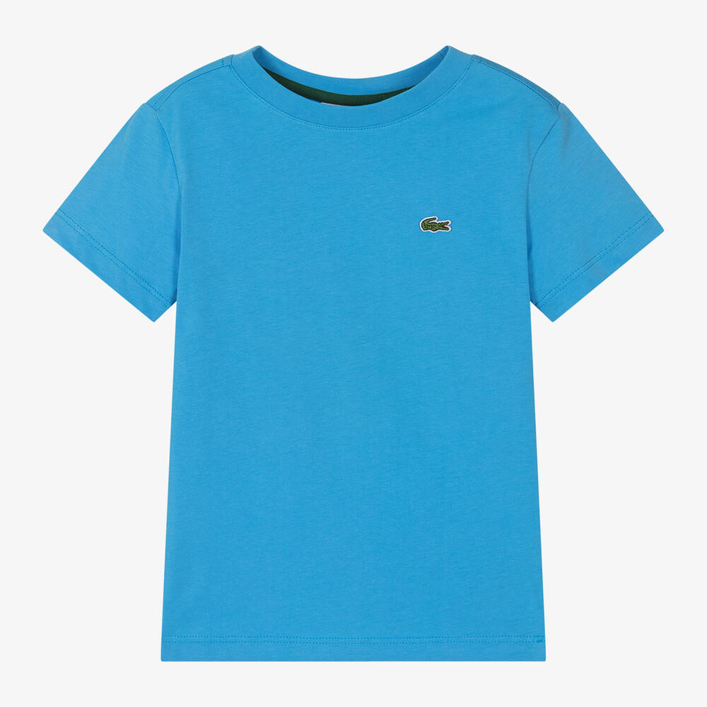 Lacoste - Blue Cotton Crocodile T-Shirt | Childrensalon