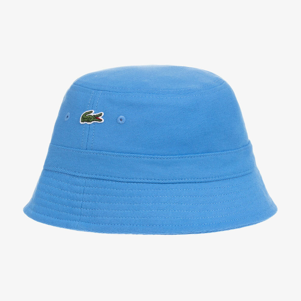 Relaterede Lilla lytter Lacoste - Blue Cotton Logo Bucket Hat | Childrensalon