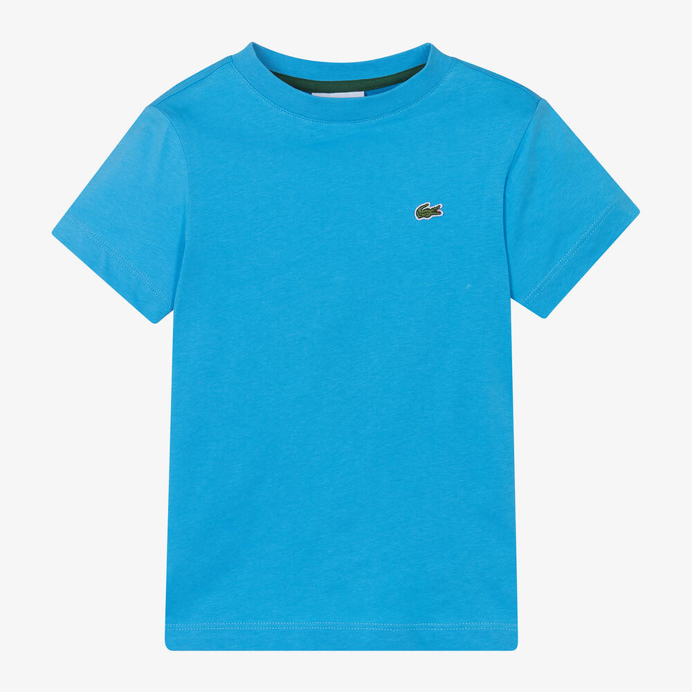 Lacoste - Blue Organic Cotton T-Shirt | Childrensalon