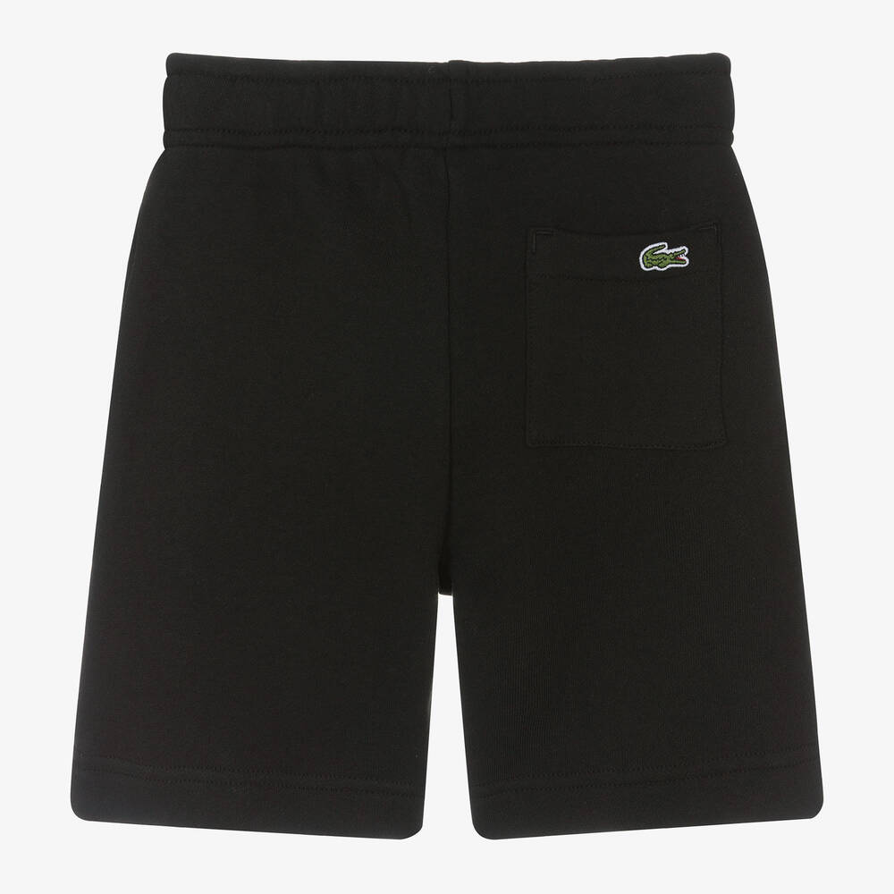 Lacoste - Boys Black Organic Cotton Jersey Shorts | Childrensalon