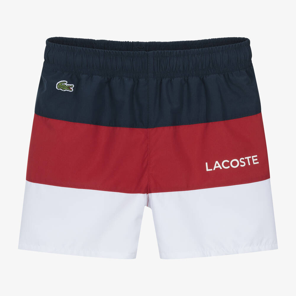 Lacoste Kids' Boys Blue Stripe Swim Shorts