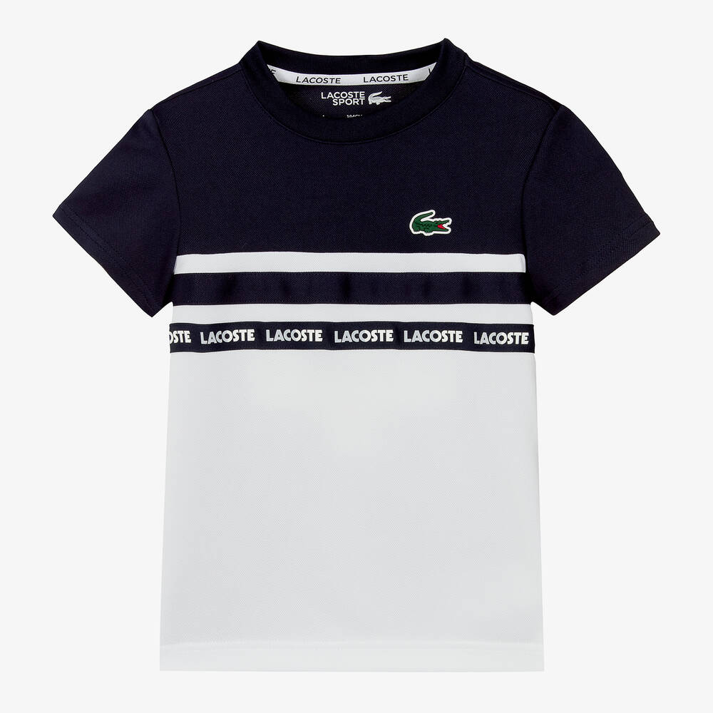 Lacoste - Boys Blue Ultra Dry T-Shirt (UPF30) | Childrensalon