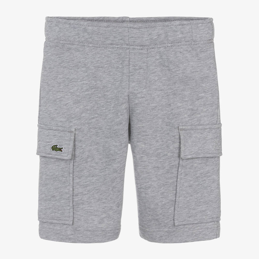 Lacoste Babies' Boys Grey Cotton Jersey Shorts In Gray