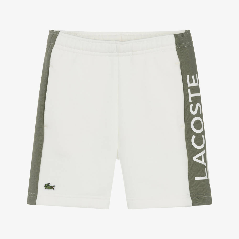 Lacoste - Boys Ivory Cotton Jersey Shorts | Childrensalon