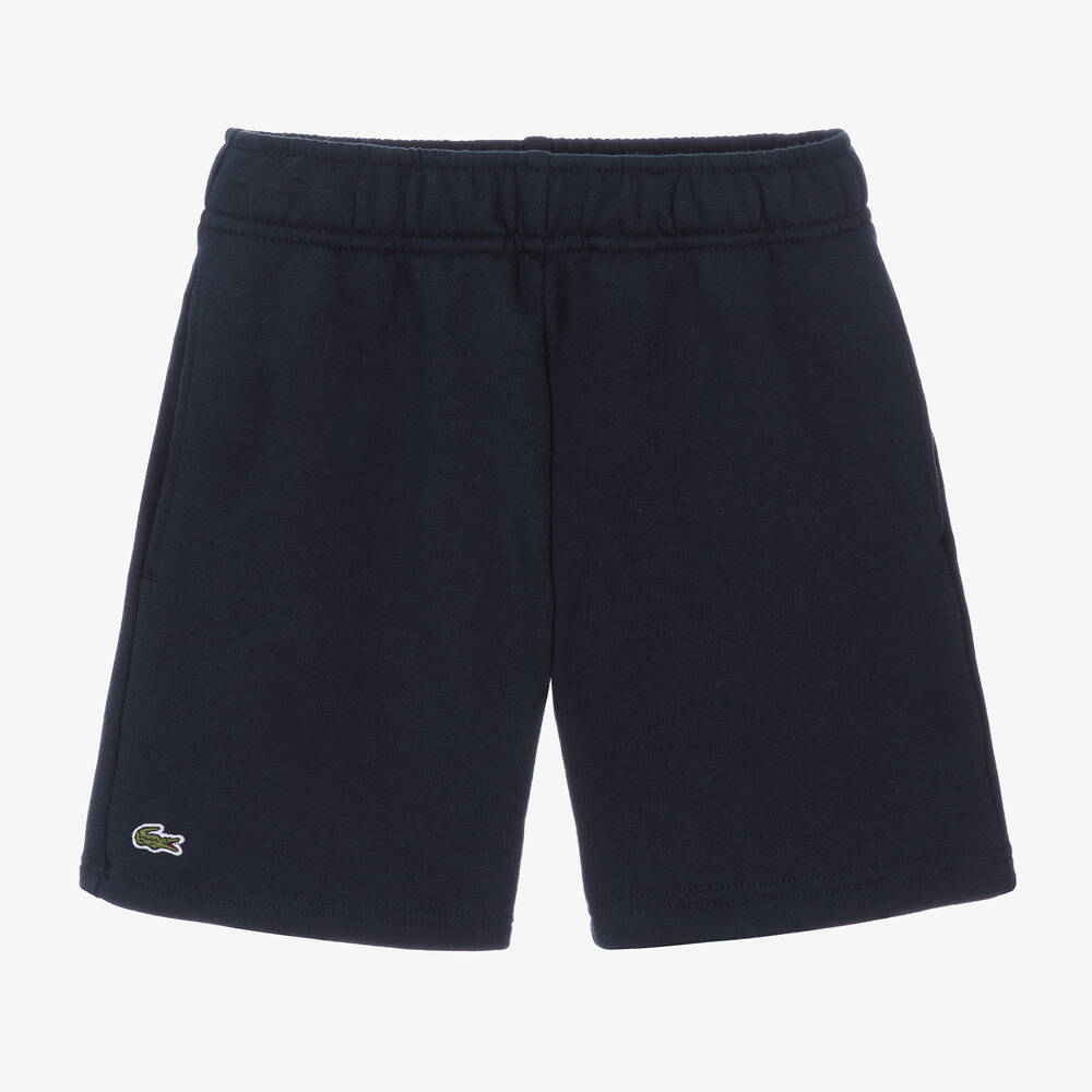 Lacoste - Boys Navy Blue Cotton Jersey Shorts | Childrensalon