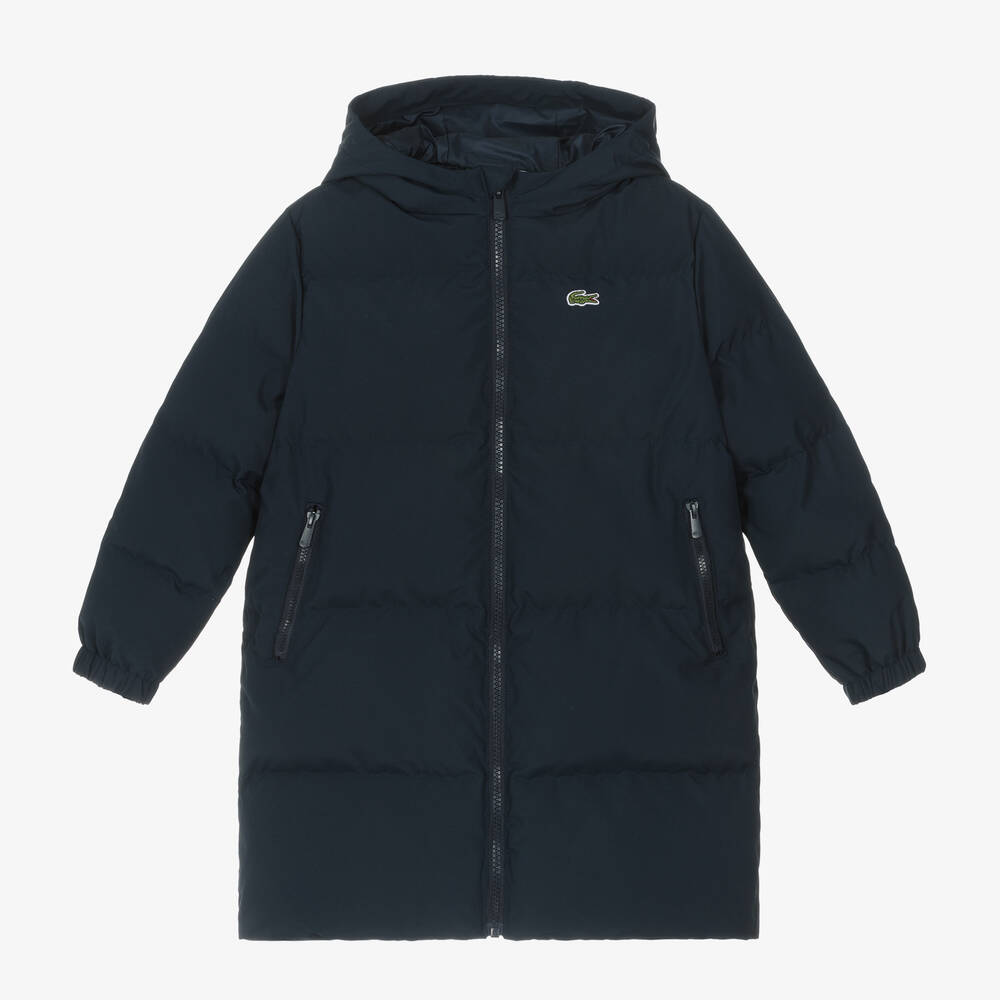 Lacoste - Boys Navy Blue Puffer Coat | Childrensalon