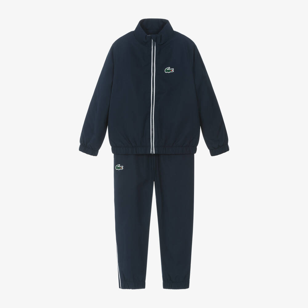 Lacoste - Boys Navy Blue Zip-Up Crocodile Tracksuit | Childrensalon