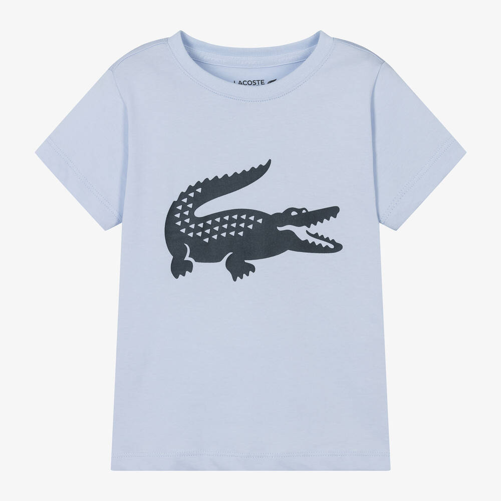 Lacoste - Boys Pale Blue Ultra Dry Cotton T-Shirt | Childrensalon