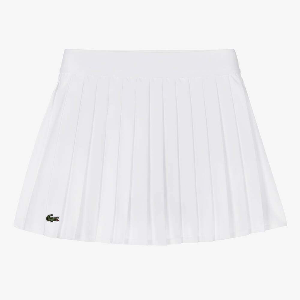 Lacoste - Girls White Pleated Tennis Skirt  | Childrensalon