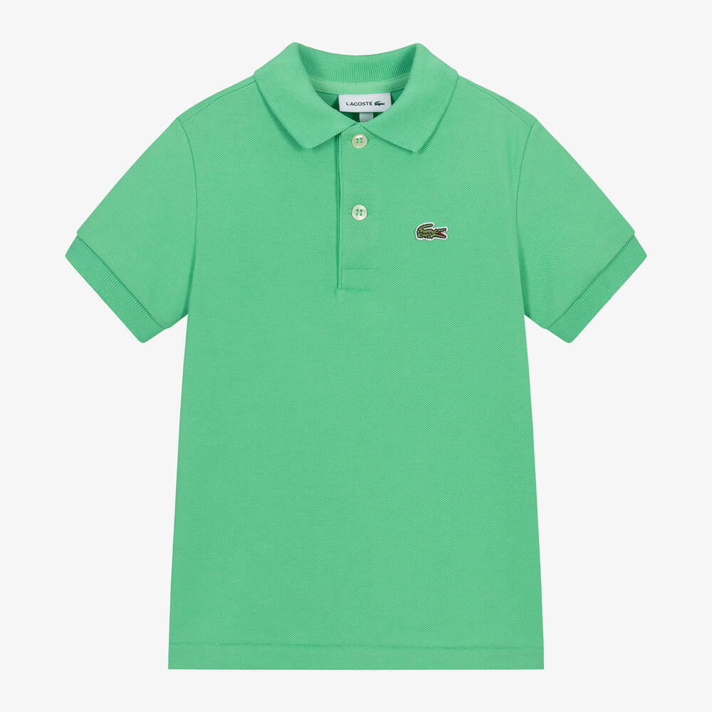 Lacoste - Green Cotton Crocodile Polo Shirt | Childrensalon