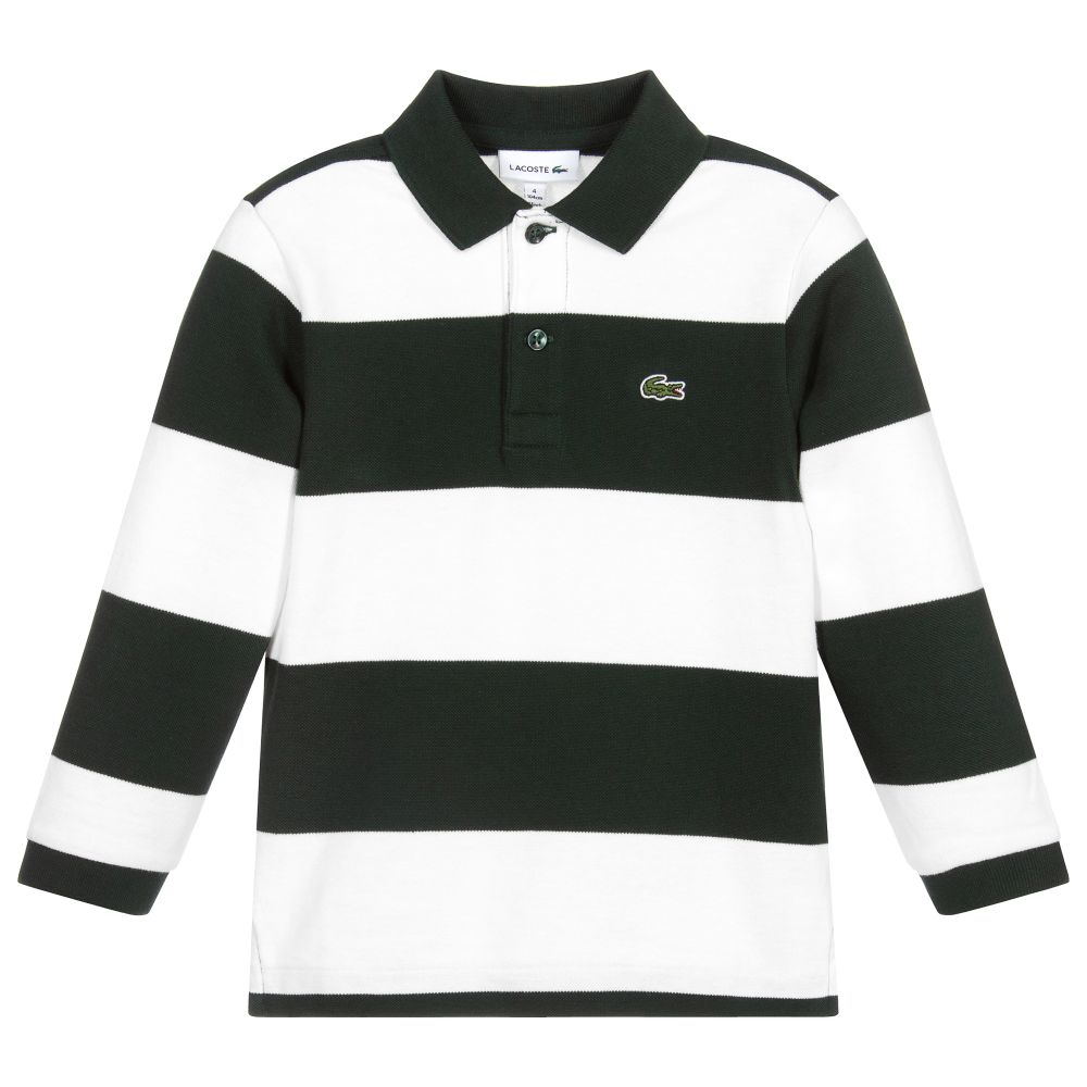 Lacoste - Green & White Polo Shirt | Childrensalon
