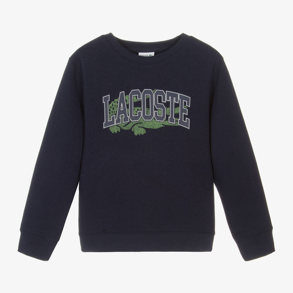 Lacoste - Navy Blue Cotton Varsity Sweatshirt | Childrensalon