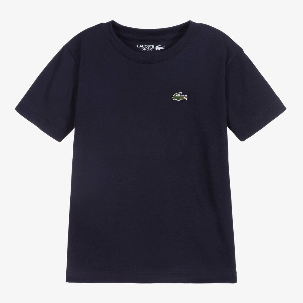 Lacoste Babies' Navy Blue Ultra Dry T-shirt In Black