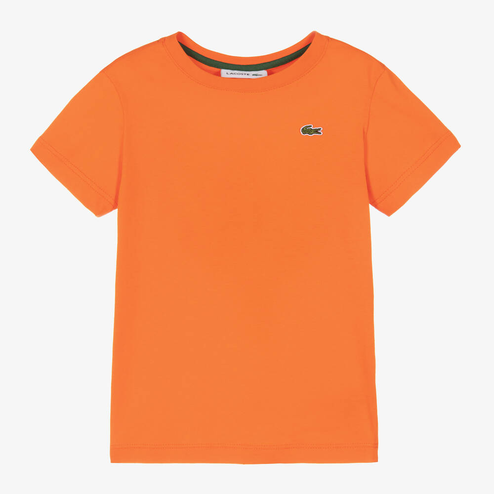 Lacoste - قميص قطن لون برتقالي | Childrensalon