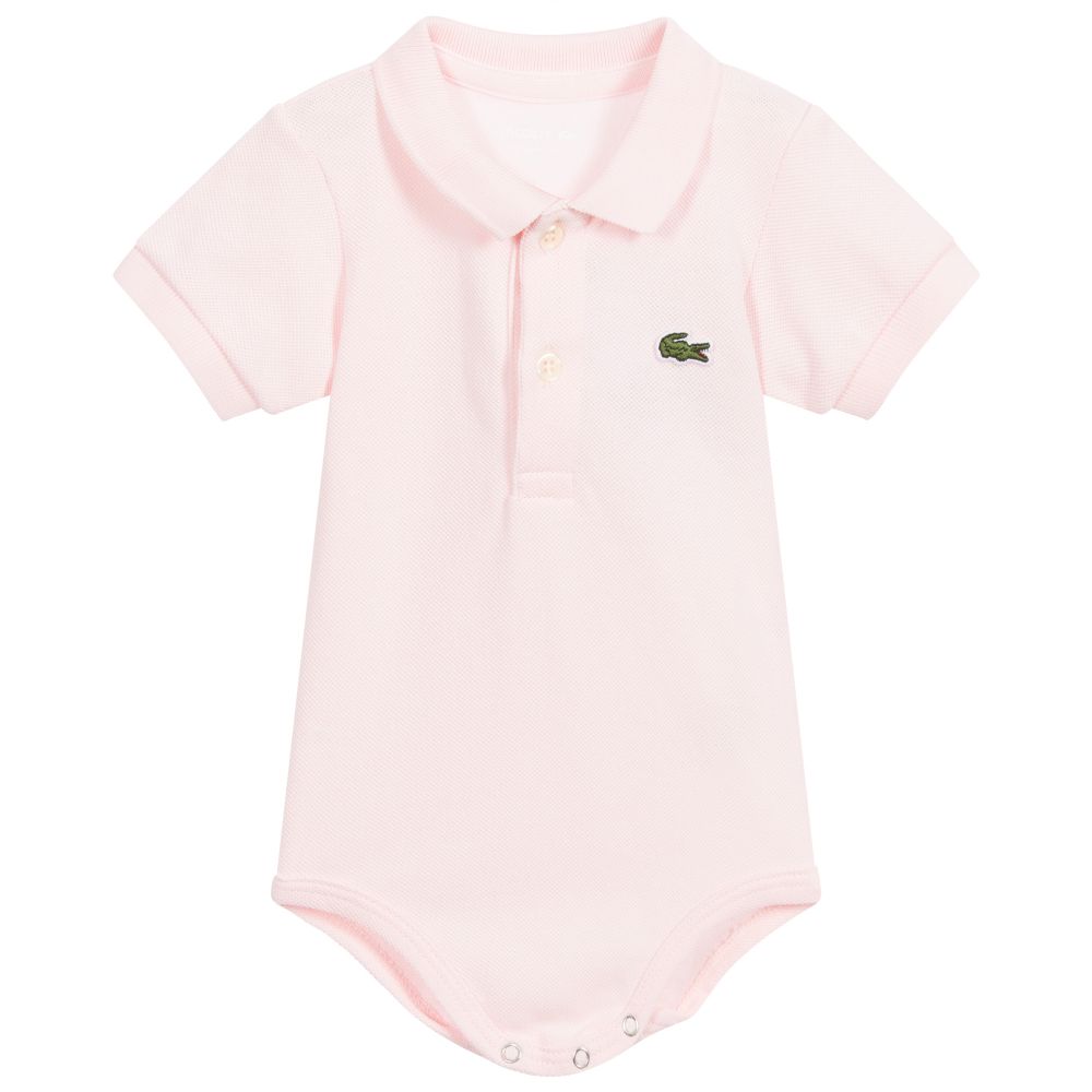 Lacoste - Pink Organic Cotton Bodysuit | Childrensalon