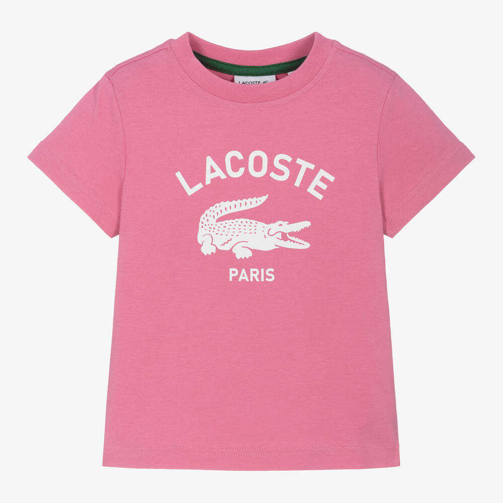 Lacoste - Pink Organic Cotton T-Shirt | Childrensalon