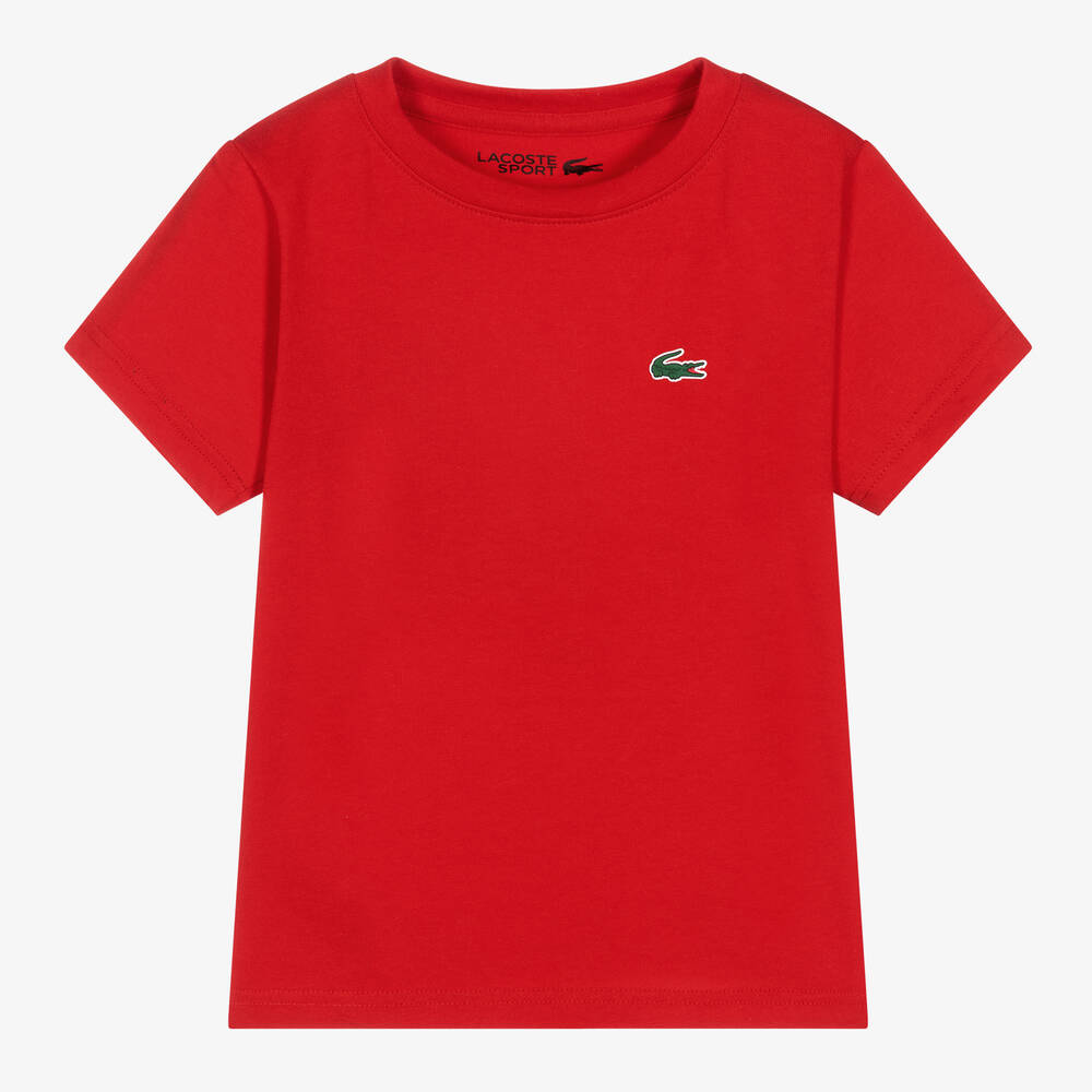 Lacoste - T-shirt rouge ultra-dry  | Childrensalon