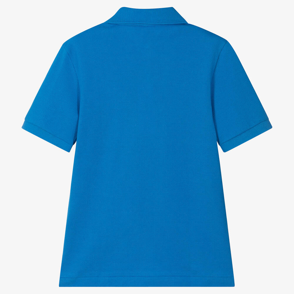Lacoste Cotton Polo Shirt | Blue Childrensalon - Crocodile Teen