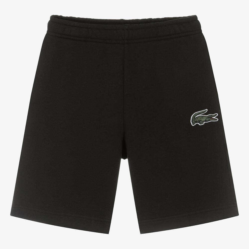 Lacoste - Teen Boys Black Cotton Jersey Shorts | Childrensalon