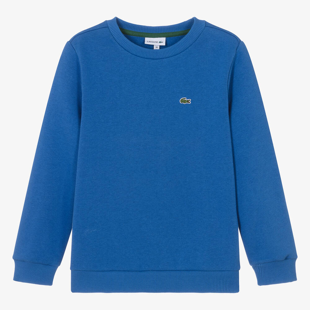 Lacoste - Teen Boys Blue Cotton Sweatshirt | Childrensalon
