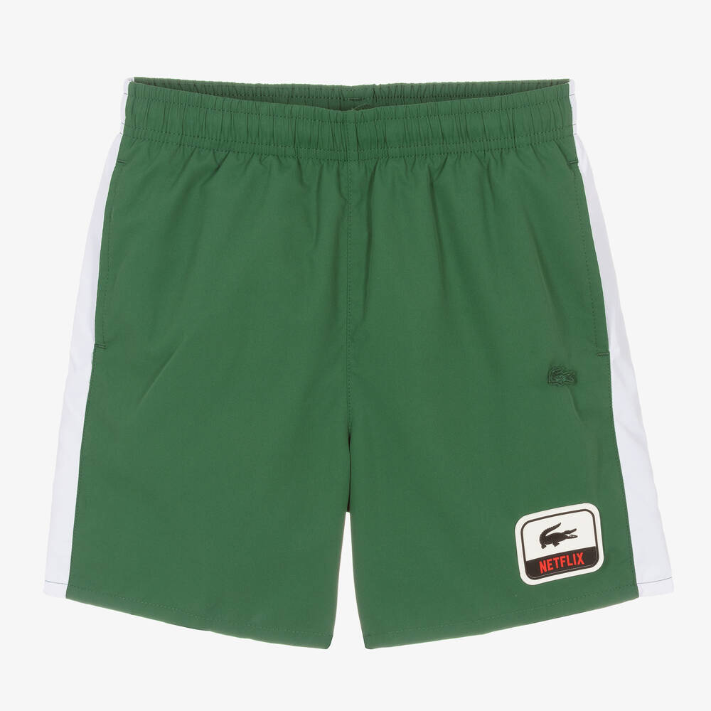 Lacoste - Teen Boys Green Netflix Logo Shorts