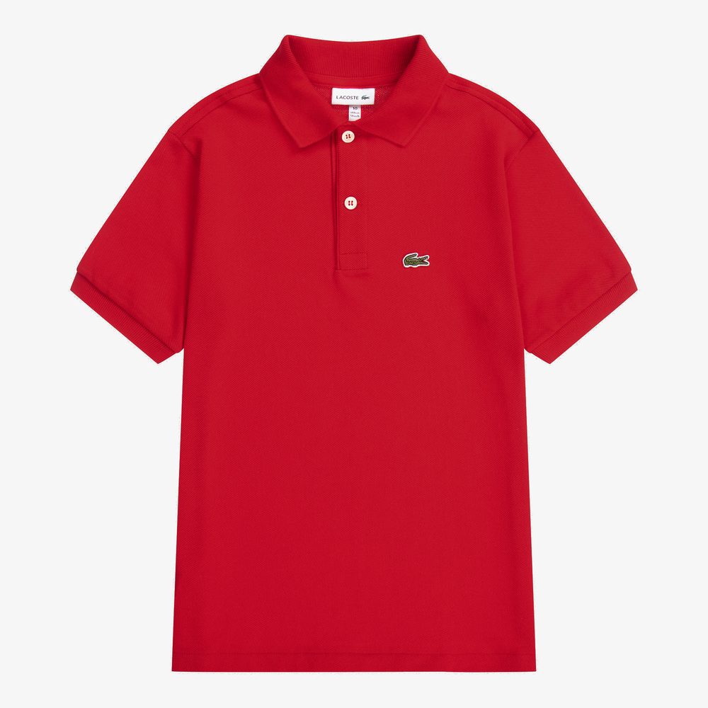 Lacoste - Teen Boys Red Polo Shirt | Childrensalon