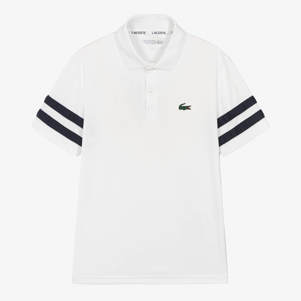 Lacoste - Teen Boys White Ultra Dry Polo Shirt (UPF30) | Childrensalon